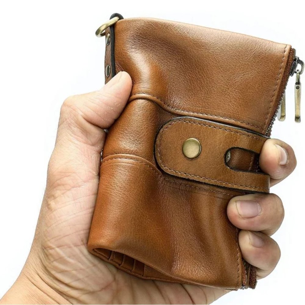 New Genuine Leather wallet Soft Bifold Rfid for Men